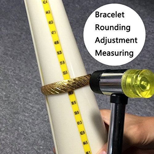 PHYHOO Bracelet Mandrel Shaping Bangle Bracelet Sizer Tool with Jewelry Mallet Jeweler's Hammer Bangle Size Measure Gauge - Image 2