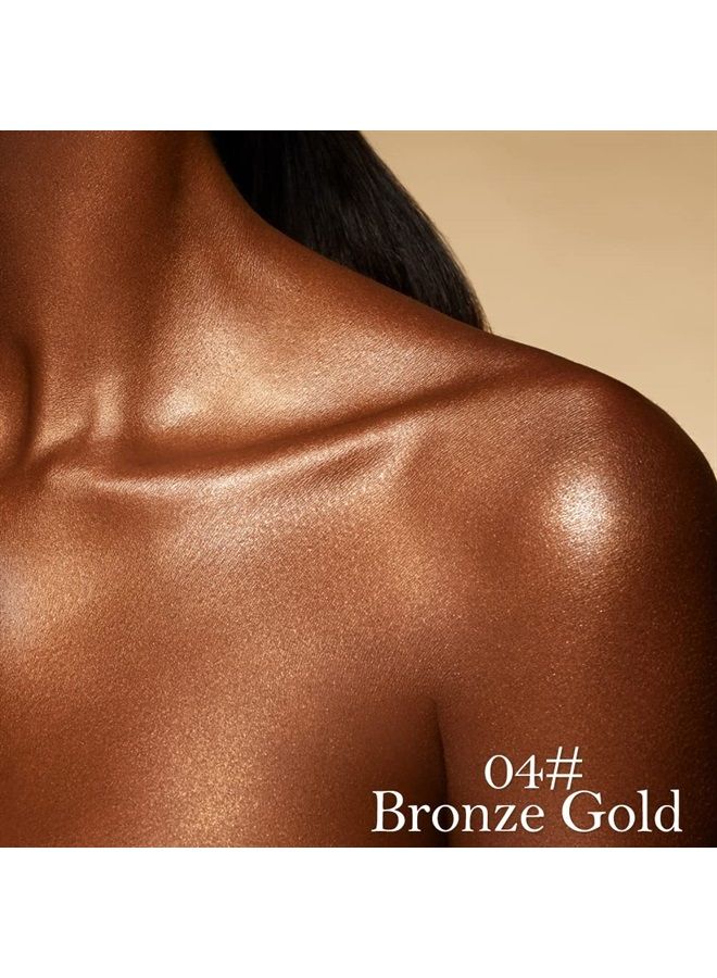 Body Glitter Spray -for Hair Body, Shimmering Spray Powder Sparkle Powder Face High Gloss Spray Highlighter Loose Powder Makeup Spray for Women Hair Nails Makeup #4 Bronze