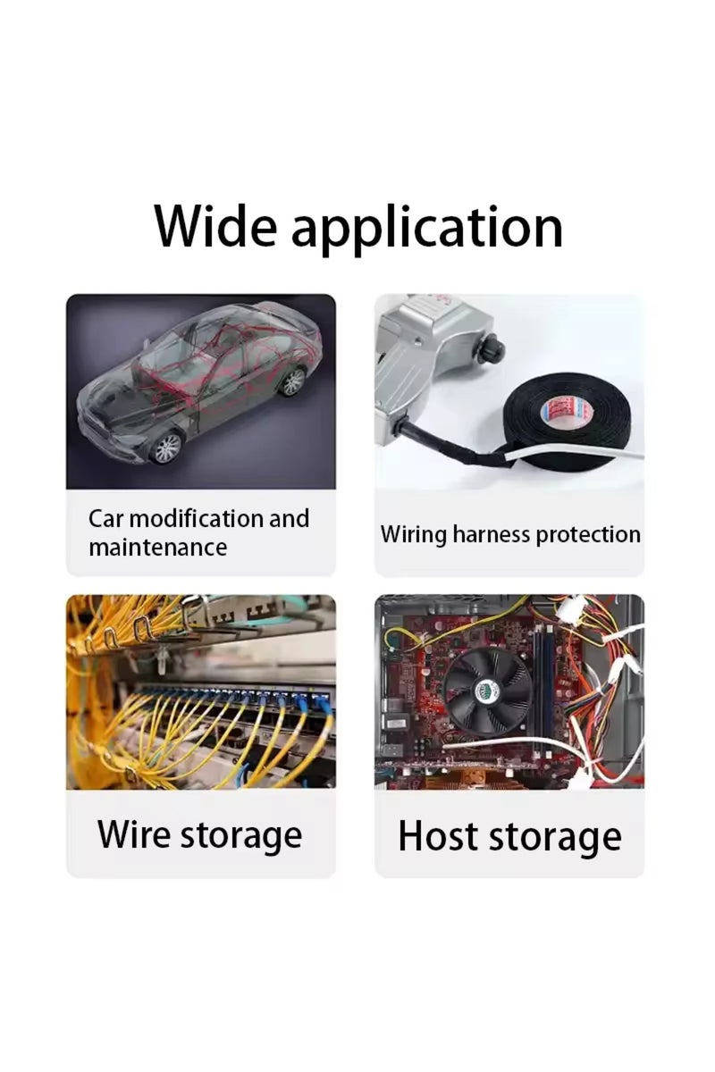 إيروريكس شريط لاصق أسود مقاوم للحرارة واللهب، 25 مم، 15 متر، مصنوع من قماش كوربلاست لاصق، مناسب للسيارات - Image 4