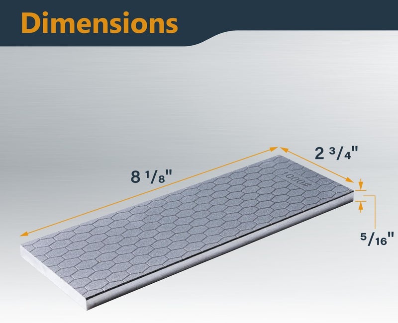 POWERTEC حجر شحذ الماس، شحاذ سكاكين مزدوج الحبيبات 400/1000، حجر شحذ بطول 8 بوصات مع قاعدة غير قابلة للانزلاق لسكاكين الجيب، المقصات، الأزاميل، الشفرات، الأعمال الخشبية (72245) - Image 2