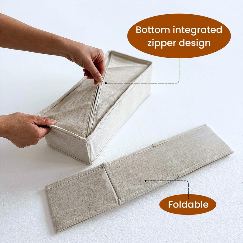 Home Essentials HomeEssentials Drawer Organizers Socks Organizer Wardrobe Organizer for Socks Bra Panty LingerieTies Storage Durable SpaceSaving Drawer Box for Household Use Cotton Material Pack Of 2 - Image 2