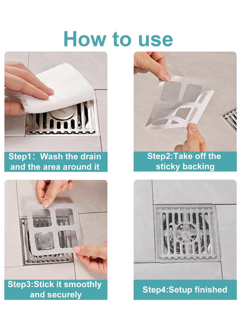 BenQuand Shower Drain Cover Hair Catcher 25 Pcs Mesh Stickers for Bathroom Kitchen Laundry Sink Drain Daily Use - Image 2