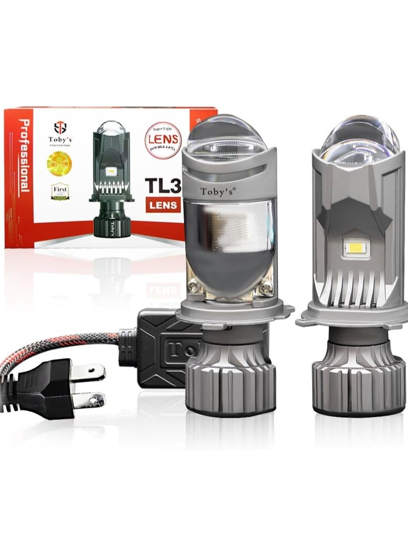 توبيز مصباح أمامي مزدوج العدسة لجهاز العرض LED Mini Projector TL3-H4 الجديد من Toby's، شعاع قابل للتعديل (عالي ومنخفض) بدرجة حرارة تبريد 6500 كلفن ضوء أبيض - Image 1