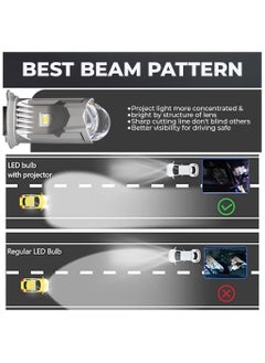 Toby's Toby's New TL3-H4 LED Mini Projector Dual Lens Headlight Bulb, Adjustable Beam (High & Low) with Cooling Temperature 6500K White Light  - Image 2