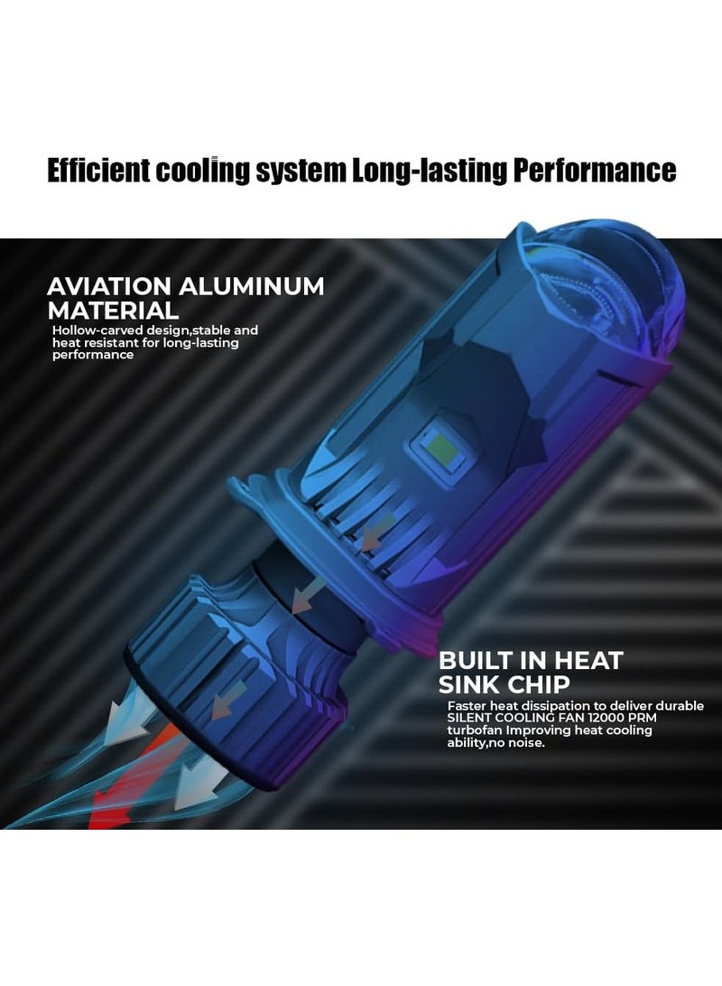 توبيز مصباح أمامي مزدوج العدسة لجهاز العرض LED Mini Projector TL3-H4 الجديد من Toby's، شعاع قابل للتعديل (عالي ومنخفض) بدرجة حرارة تبريد 6500 كلفن ضوء أبيض - Image 5