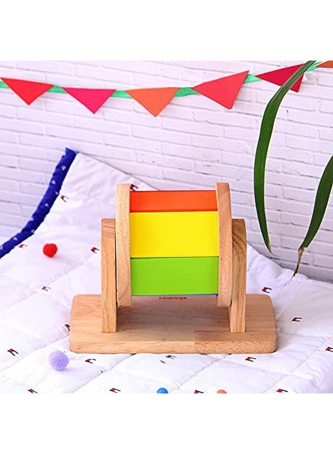 Shumee Wooden Montessori Rainbow Spinner Toy (6 Months+) | Multicolor | Learning Tool | Non Toxic Colors | Organic & Safe - Image 2