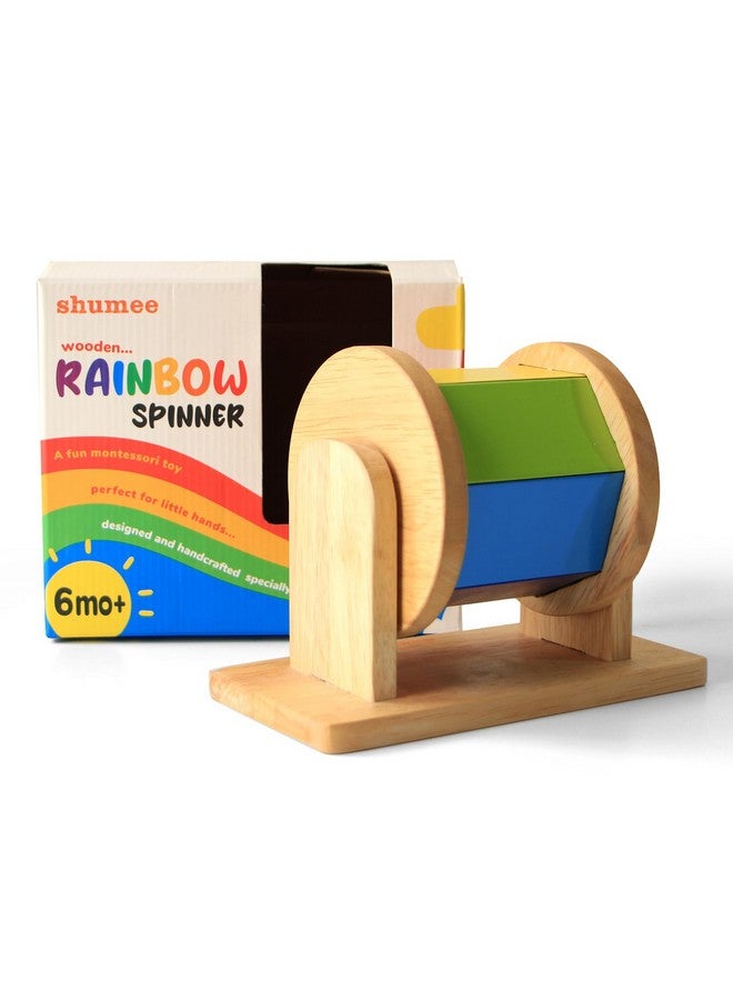Shumee Wooden Montessori Rainbow Spinner Toy (6 Months+) | Multicolor | Learning Tool | Non Toxic Colors | Organic & Safe - Image 3