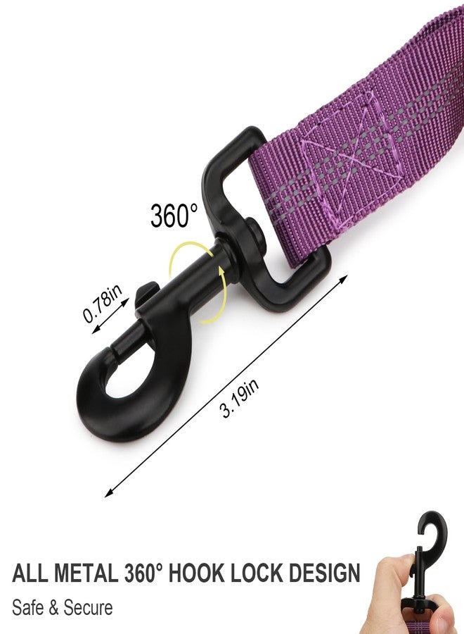 Reshiho Heavy Duty Bungee Dog Leash with Shock Absorbing & Reflective Stitching - Adjustable 4-6FT Tactical Training Leash for Strong Pullers, Dual Padded Handles for Medium/Large Dogs(Purple) - Image 3