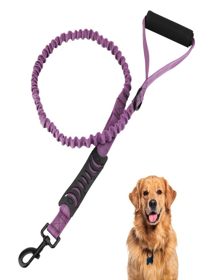 Reshiho Heavy Duty Bungee Dog Leash with Shock Absorbing & Reflective Stitching - Adjustable 4-6FT Tactical Training Leash for Strong Pullers, Dual Padded Handles for Medium/Large Dogs(Purple) - Image 1