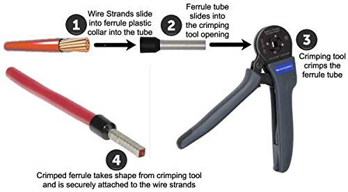 KAMCON Wire Ferrules Copper Crimp ConnectorsWire Crimping Tool KitInsulated Cord Pin End Terminal 1000 15 SQMM E1508 - Image 5