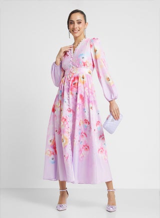 Floral Print Midi Dress - pzsku/ZB5A6F97FB461CA92874CZ/45/_/1741065549/8def3666-65c1-47a7-be69-93020211f30a