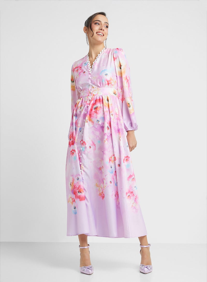 Floral Print Midi Dress