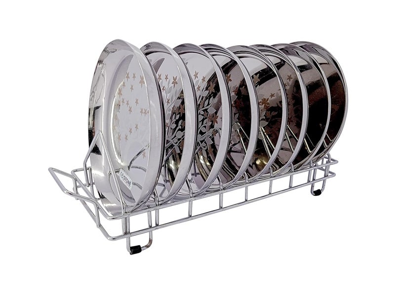 STONE Stainless Steel Plate and Dish Rack Saucer Stand Lid Holder Utensil Rack for Kitchen