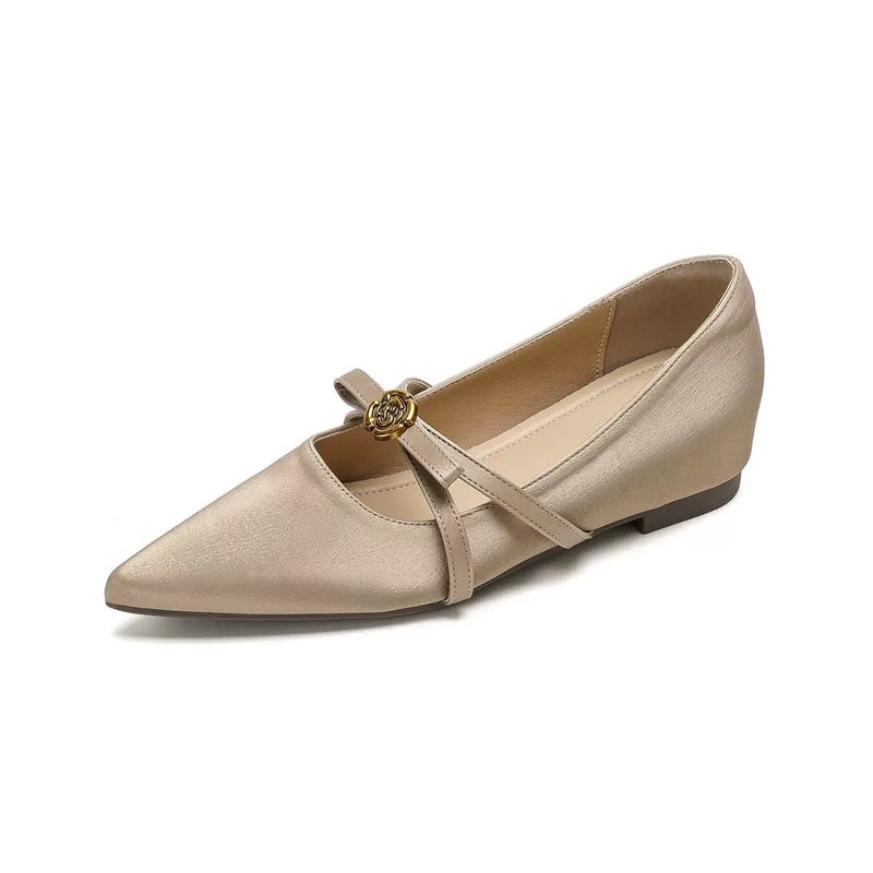 Women's Satin Slingback Pointed-Toe Shoes with Low Heel - Image 1