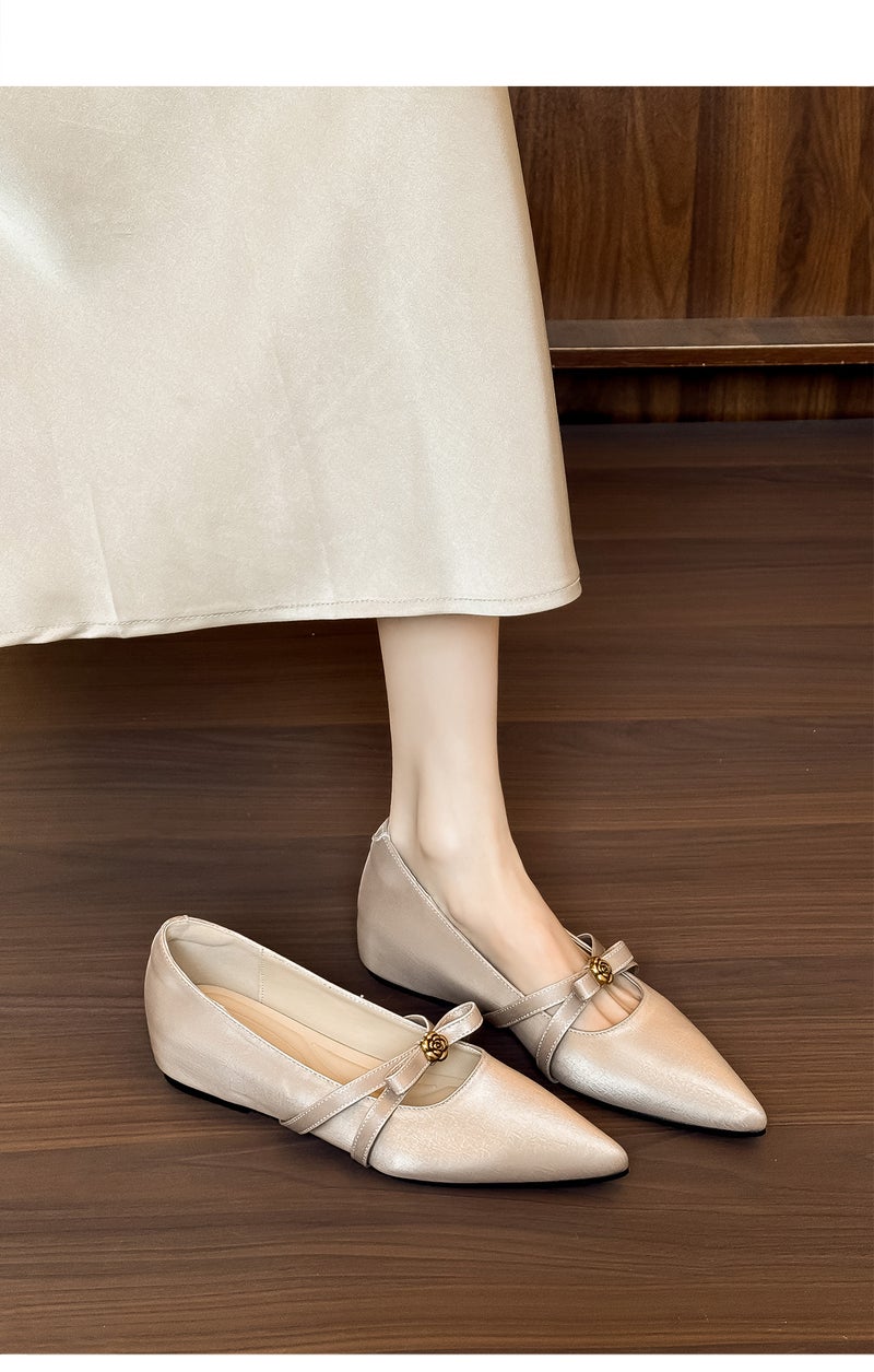 Women's Satin Slingback Pointed-Toe Shoes with Low Heel - Image 2