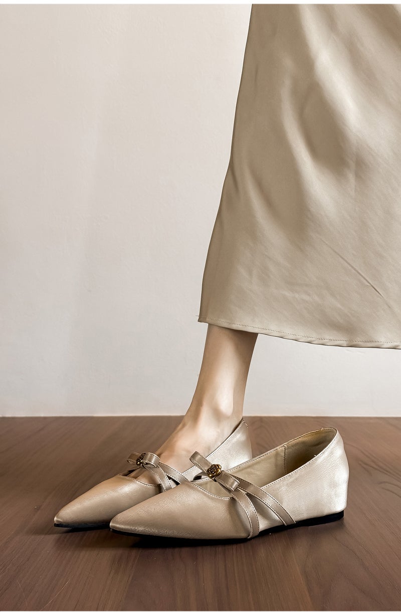 Women's Satin Slingback Pointed-Toe Shoes with Low Heel - Image 4