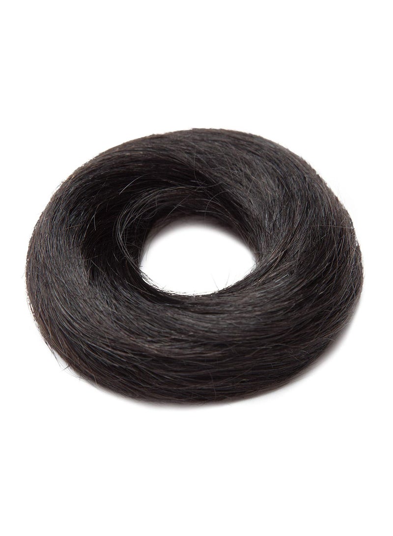 إستيل قطعة شعر على شكل كعكة شعر بشري ، قطعة شعر ريمي ، كعكة سكرانشيز أوبدو حقيقي ، كعكة شعر مموجة ومطاطة ، كعكة أنيقة مع شريط مطاطي مرن ، إكسسوار شعر للنساء ، أسود داكن - Image 2