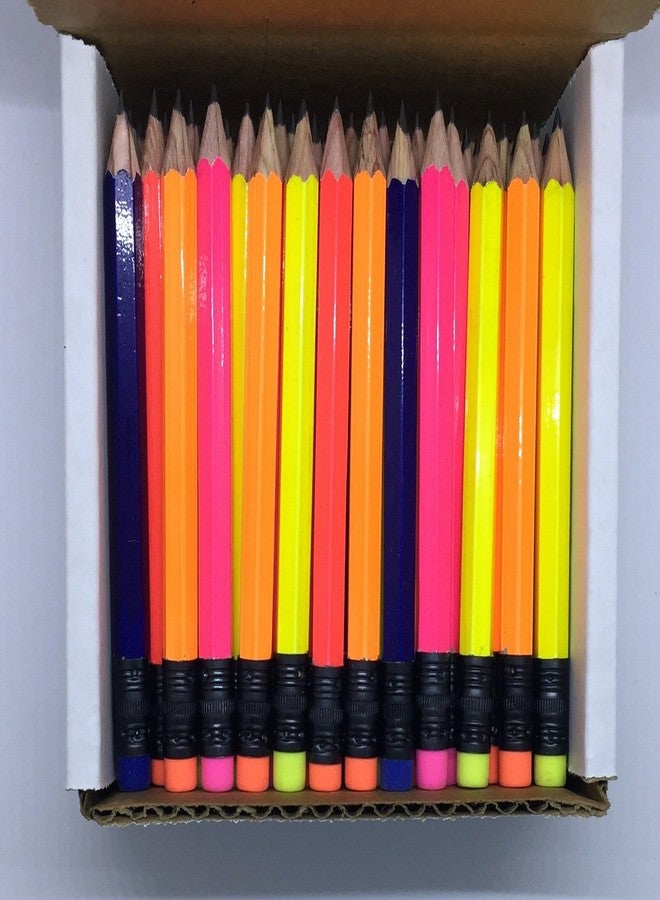 Express Pencils Half Pencils with Eraser - Golf, Pew, Short, Mini, Small. Church, Non Toxic - Hexagon, Sharpened, #2 Pencil, Color - (Assorted Neon Colors), (Box of 72) 1/2 Gross Golf Pocket Pencil ™ - Image 4