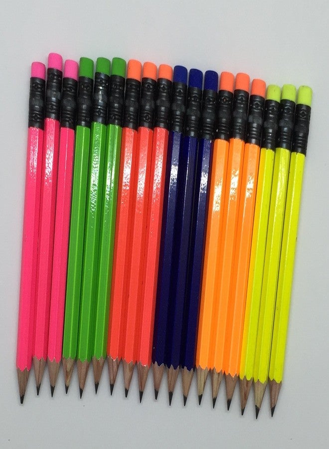 Express Pencils Half Pencils with Eraser - Golf, Pew, Short, Mini, Small. Church, Non Toxic - Hexagon, Sharpened, #2 Pencil, Color - (Assorted Neon Colors), (Box of 72) 1/2 Gross Golf Pocket Pencil ™ - Image 1