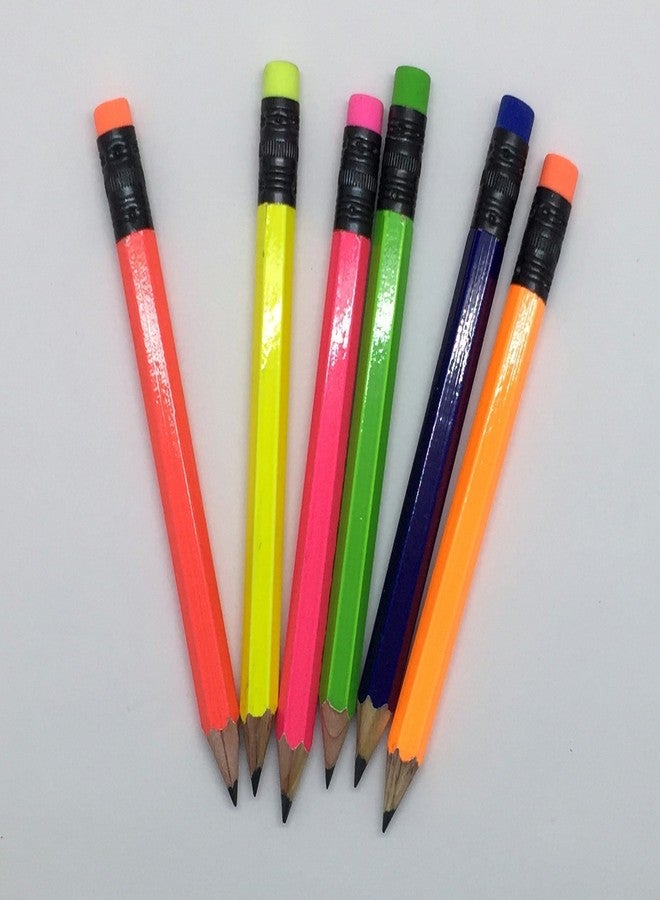 Express Pencils Half Pencils with Eraser - Golf, Pew, Short, Mini, Small. Church, Non Toxic - Hexagon, Sharpened, #2 Pencil, Color - (Assorted Neon Colors), (Box of 72) 1/2 Gross Golf Pocket Pencil ™ - Image 5