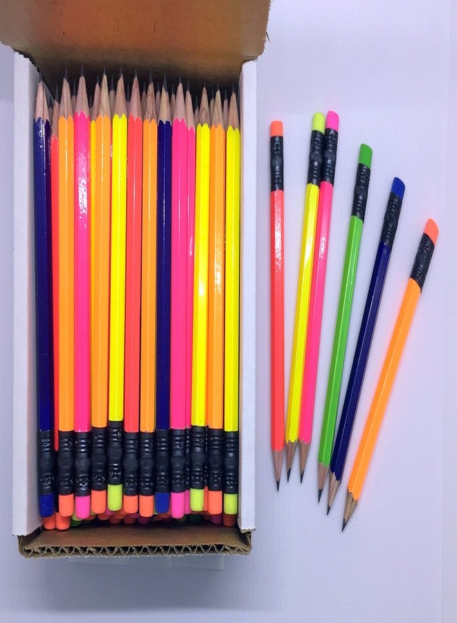 Express Pencils Half Pencils with Eraser - Golf, Pew, Short, Mini, Small. Church, Non Toxic - Hexagon, Sharpened, #2 Pencil, Color - (Assorted Neon Colors), (Box of 72) 1/2 Gross Golf Pocket Pencil ™ - Image 2
