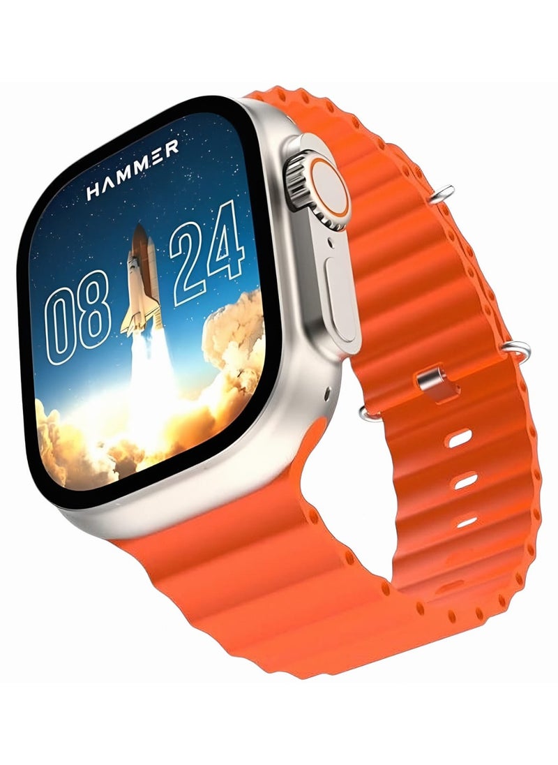 Generic - T9000 Smart Watch Bluetooth Wireless Charging - Orange - Image 1