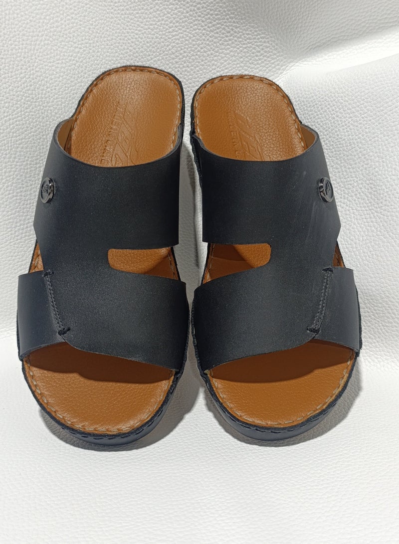 AL NAHHAM صنادل جلدية عربية فاخرة للرجال - نعال منزلية يدوية الصنع قابلة للانزلاق - Image 3