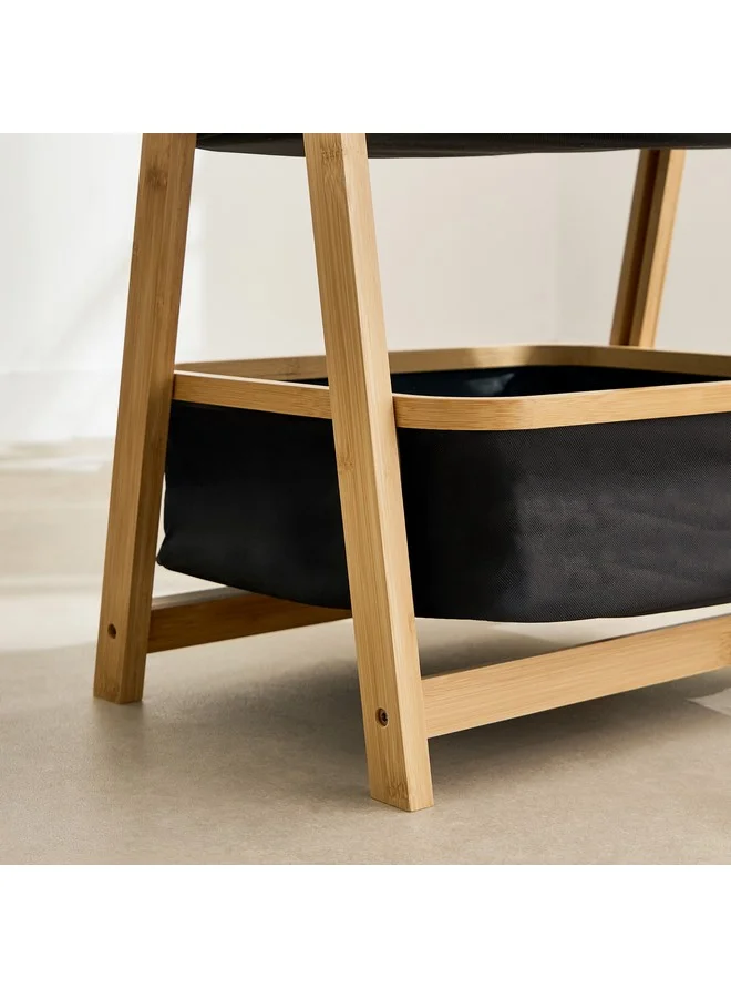 Home Box  Oxford 2-Tier Storage Basket with Bamboo 43 x 70 x 34 cm  | Best Price UAE