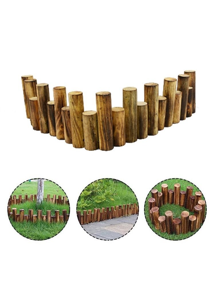 DRAMA HOME Wood Fence for Garden Decoration Brown 85X10X15cm  - Image 3