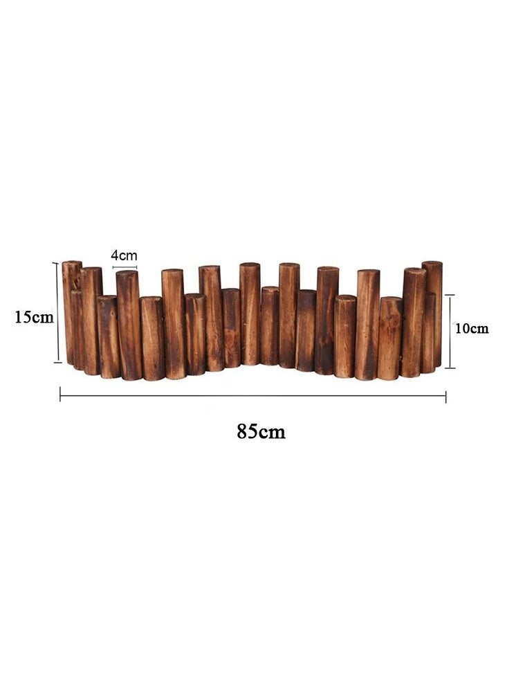 DRAMA HOME Wood Fence for Garden Decoration Brown 85X10X15cm  - Image 2