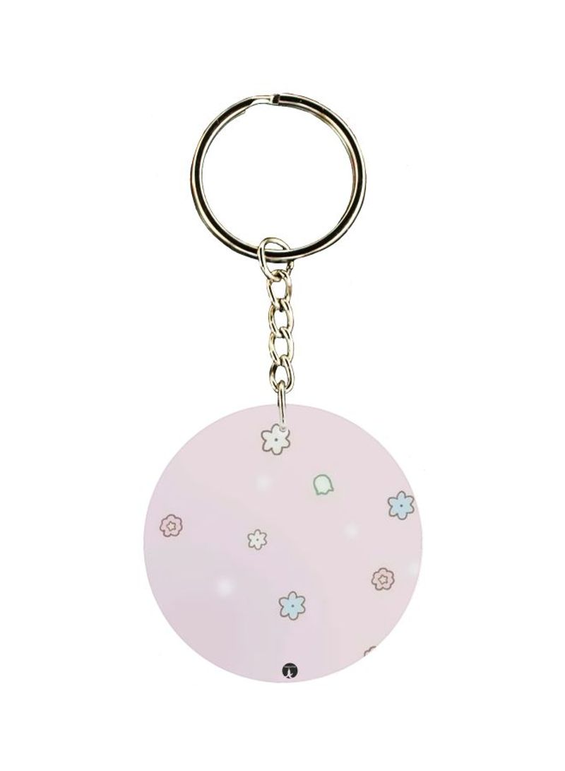 RKN Flower Printed Double Sided Keychain