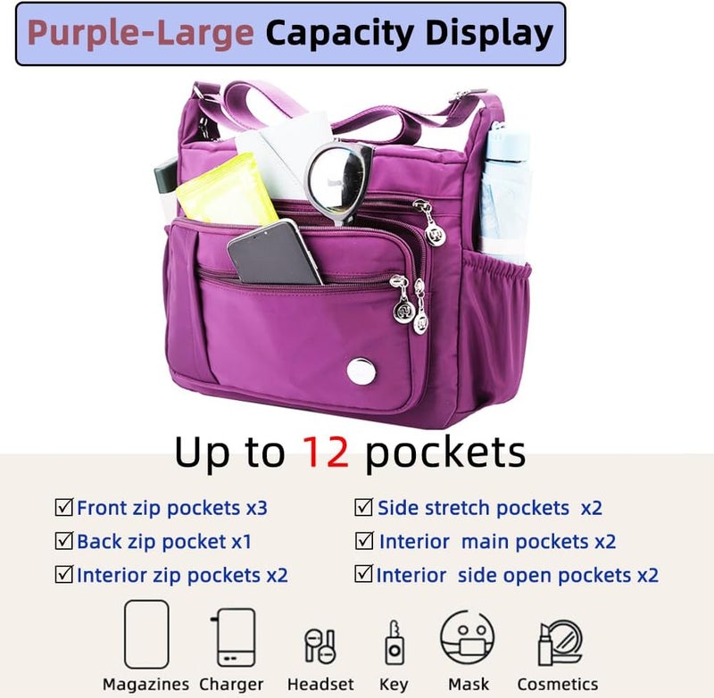 MINTEGRA Store Women Shoulder Handbag Roomy Multiple Pockets Bag Ladies Crossbody Purse Fashion Tote Top Handle Satchel - Image 4