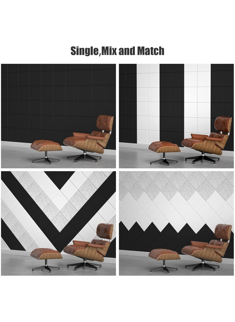 Jorunb - 12 Pack Acoustic Wall Panels with Self-Adhesive,12" X 12" X 0.4" Sound Proof Foam Panels, Decorative Soundproof Wall Panels, Sound Proof Absorbing Tiles for Home&Offices, Silver Gray - Image 1
