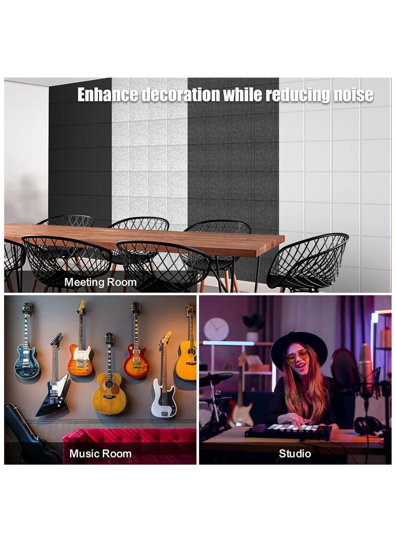 Jorunb - 12 Pack Acoustic Wall Panels with Self-Adhesive,12" X 12" X 0.4" Sound Proof Foam Panels, Decorative Soundproof Wall Panels, Sound Proof Absorbing Tiles for Home&Offices, Silver Gray - Image 1
