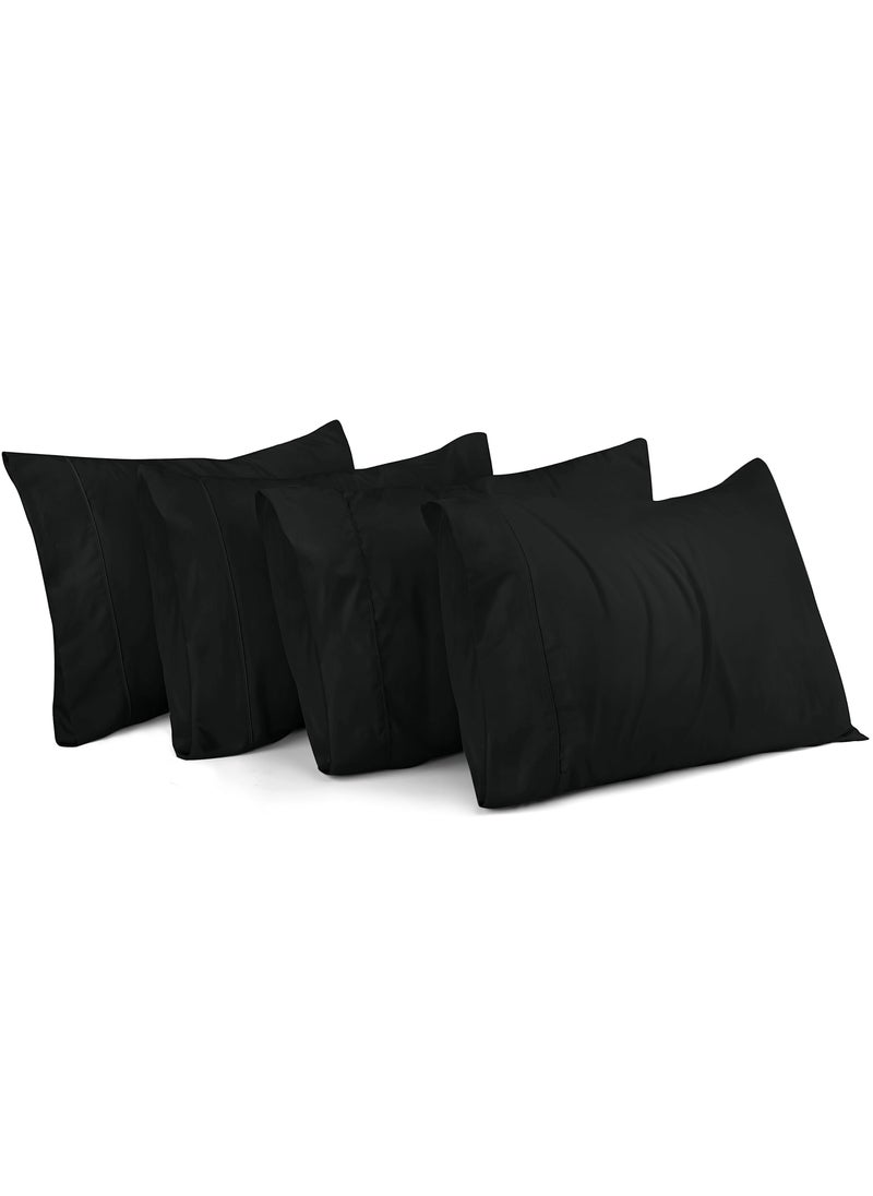 Utopia Bedding Utopia Bedding King Pillow Cases - 4 Pack - Envelope Closure - Soft Brushed Microfiber Fabric - Shrinkage and Fade Resistant Pillow Covers King Size 20 X 40 Inches (King  Black)  - Image 1