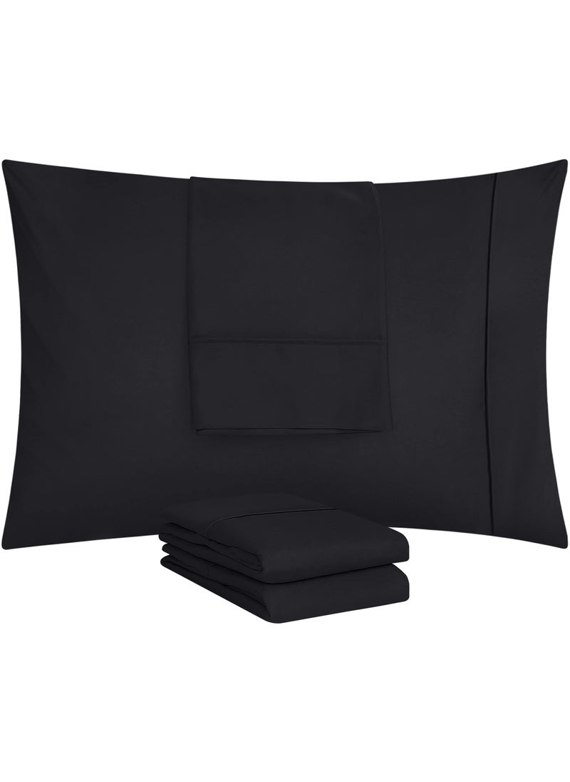 Utopia Bedding Utopia Bedding King Pillow Cases - 4 Pack - Envelope Closure - Soft Brushed Microfiber Fabric - Shrinkage and Fade Resistant Pillow Covers King Size 20 X 40 Inches (King  Black)  - Image 5