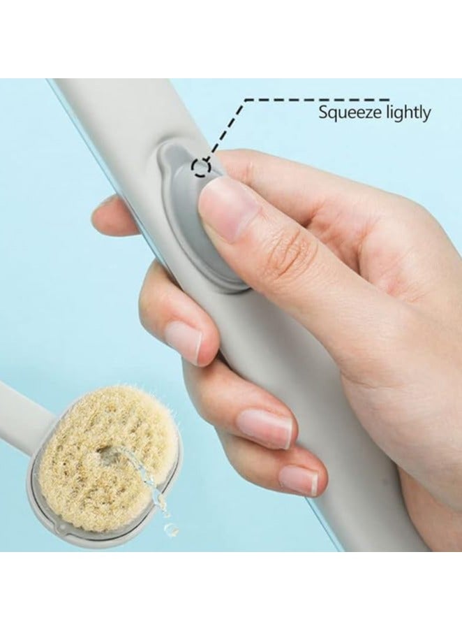 Long Handle Bath Brush with Soap Dispenser, Back Scrubber and Body Massager Brush, Soft Bristles for Deep Cleaning, Exfoliation and Hard to Reach Areas (1 Piece) (Green)  - Image 3