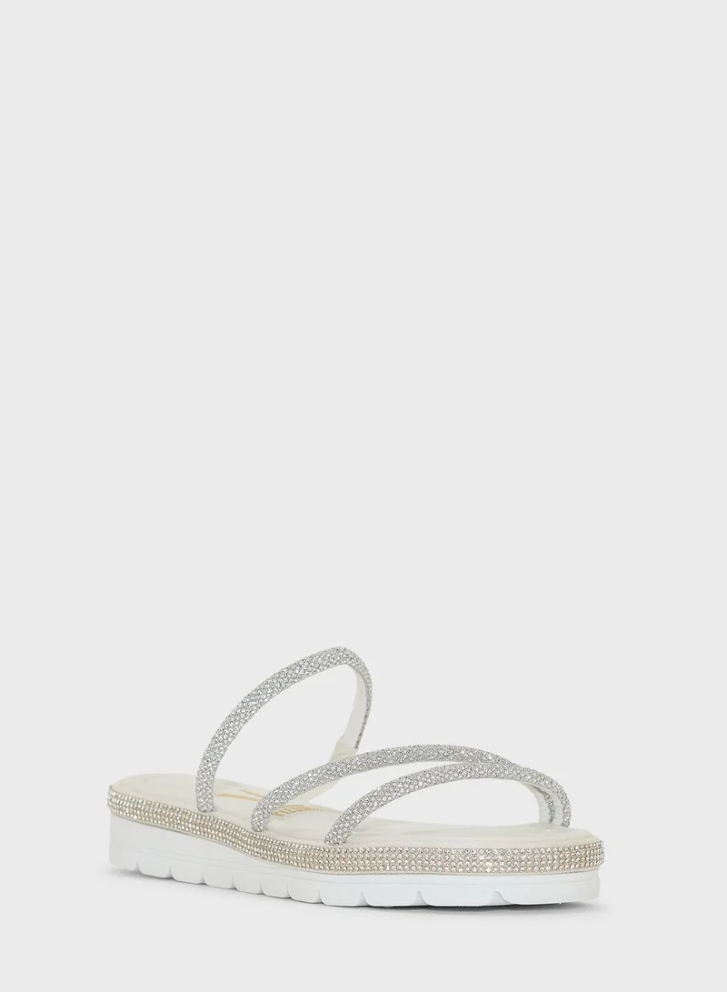 VIZZANO Leah Multi Strap Low Heel Wedge Sandals