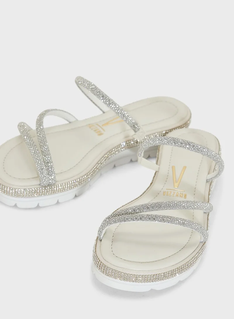 VIZZANO Leah Multi Strap Low Heel Wedge Sandals