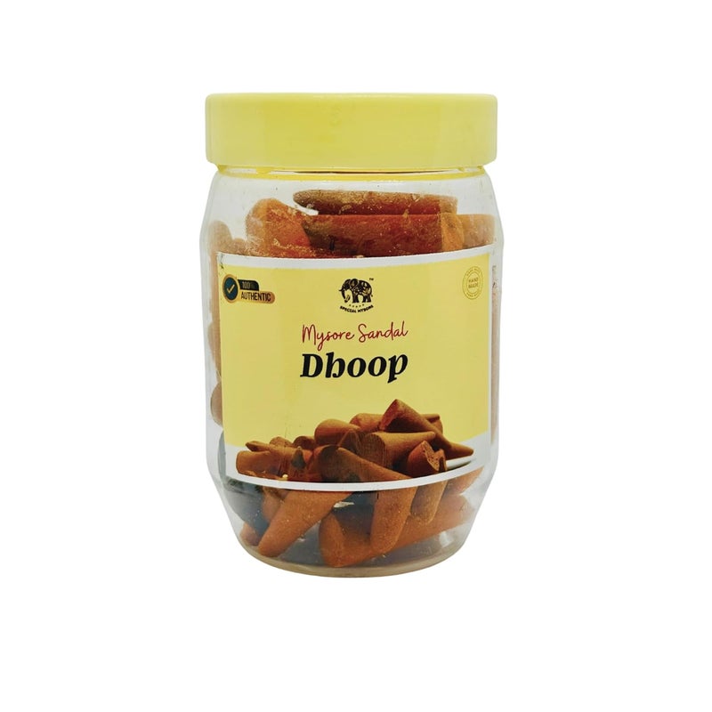 Special Mysore Mysore Sandal Dhoop Cones 100g Natural Organic Cones with Special Sandalwood Fragrance Ideal for Pooja Meditation Free Dhoop Stand Included  - Image 1