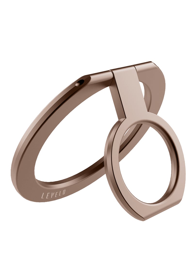 LEVELO Lucca Magsafe Phone Ring Holder / 180° Rotation / Comfortable Grip / Strong Magnet / Stainless Steel / Non-Slip Holder - Desert Titanium - Image 1