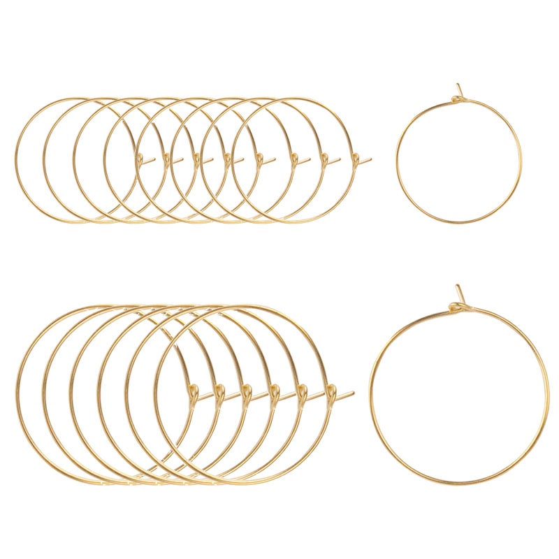 Earring Beading Hoop 200 PCS Gold Wine Glass Charm Rings for Jewelry Making 20 30mm