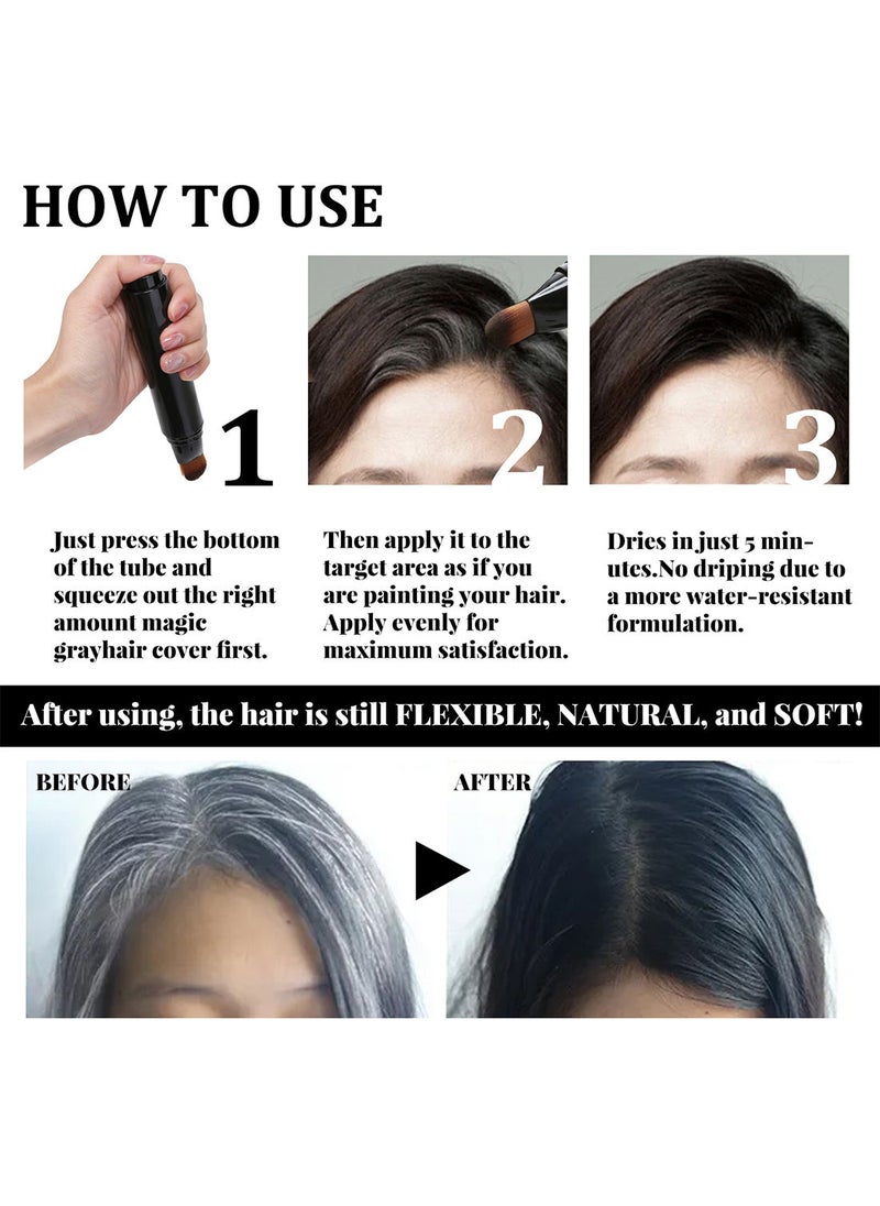 EELHOE - Magic Gray Hair Cover Long Lasting Sweat Proof Temporary Instantly Root Hair Coloring Hair Dye Pen for Roots Hair Gray Concealer Pen to Create Thick Volume Natural Hair for Unisex - Image 1