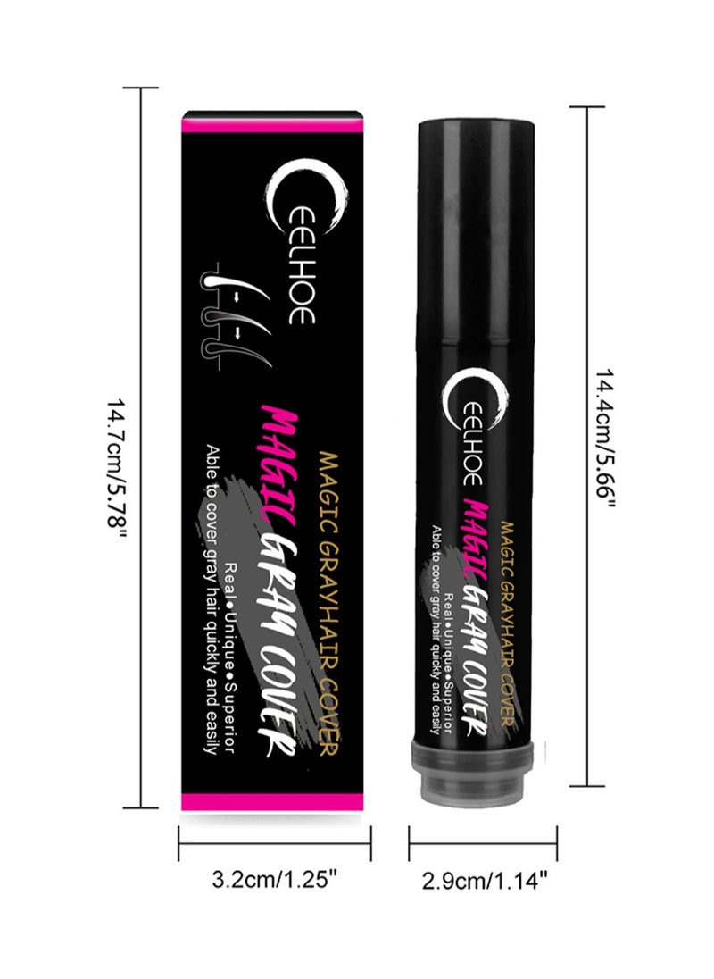 EELHOE - Magic Gray Hair Cover Long Lasting Sweat Proof Temporary Instantly Root Hair Coloring Hair Dye Pen for Roots Hair Gray Concealer Pen to Create Thick Volume Natural Hair for Unisex - Image 1