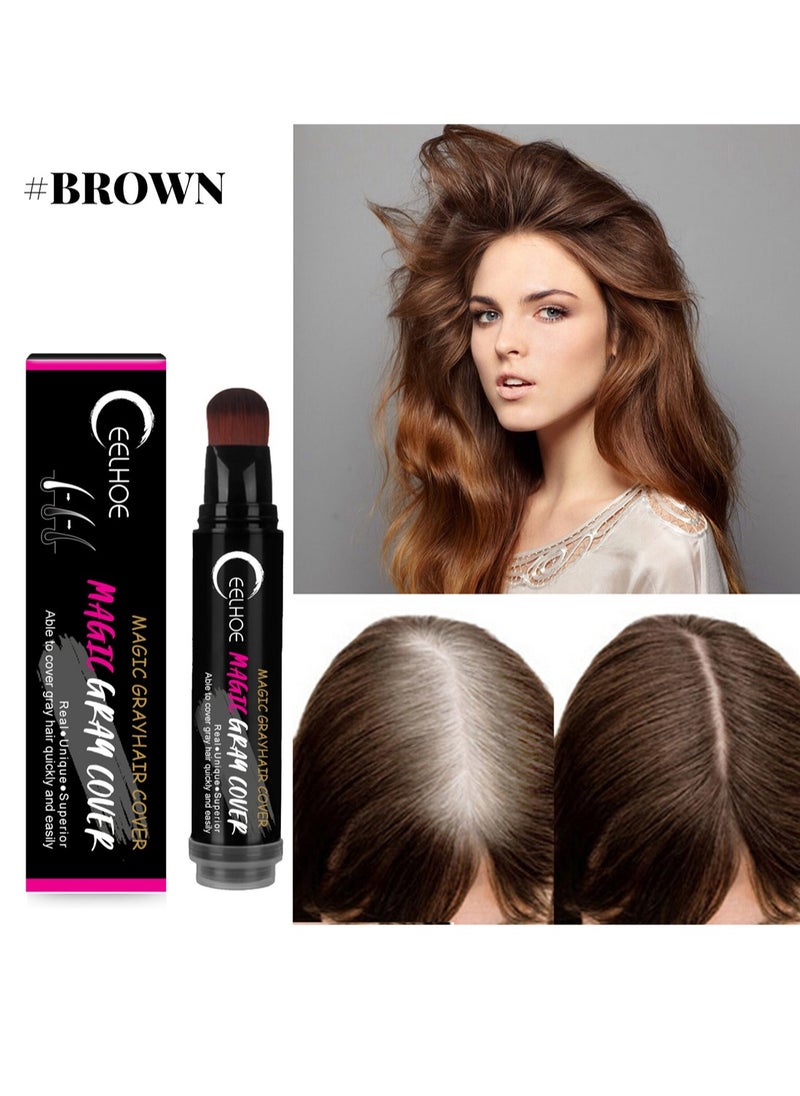 EELHOE - Magic Gray Hair Cover Long Lasting Sweat Proof Temporary Instantly Root Hair Coloring Hair Dye Pen for Roots Hair Gray Concealer Pen to Create Thick Volume Natural Hair for Unisex - Image 1
