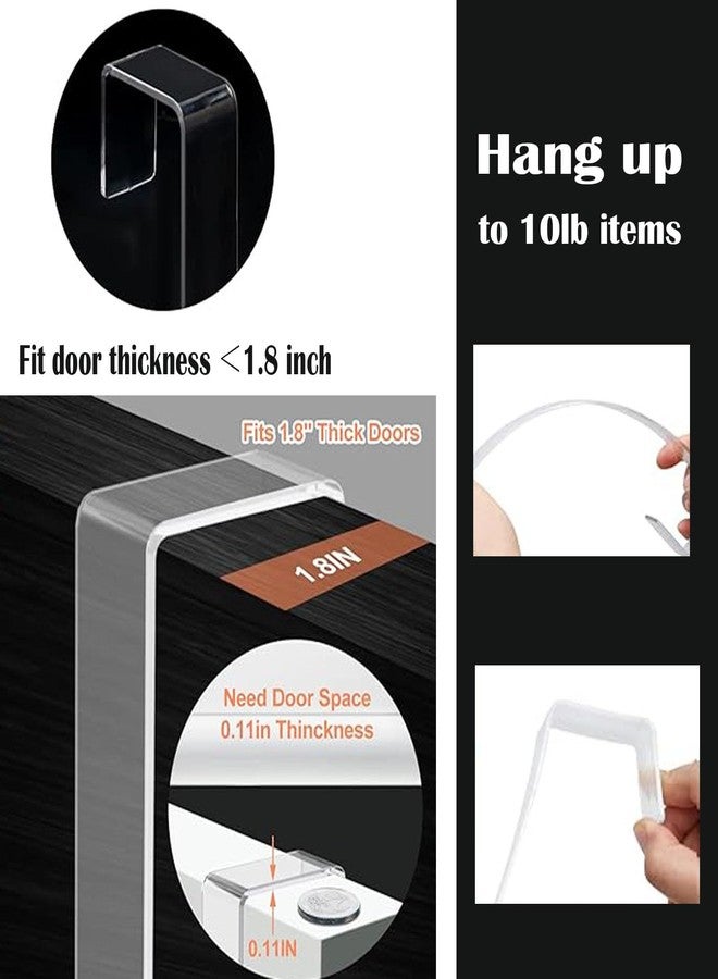 Emopeak 15 Inch Clear Wreath Hangers for Front Door - 2 Pack, Non Scratch Over The Door Hooks Wreath-Door-Hanger Sturdy Over The Door Hooks for Easter Halloween Christmas Decoration - Image 4