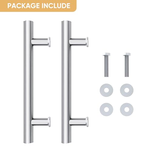 JUBEST 12" Push Pull Barn Door Handle, Double Side H Shape Sliding Door Handrail, Heavy Duty Swing Gate Handles, Silver - Image 5