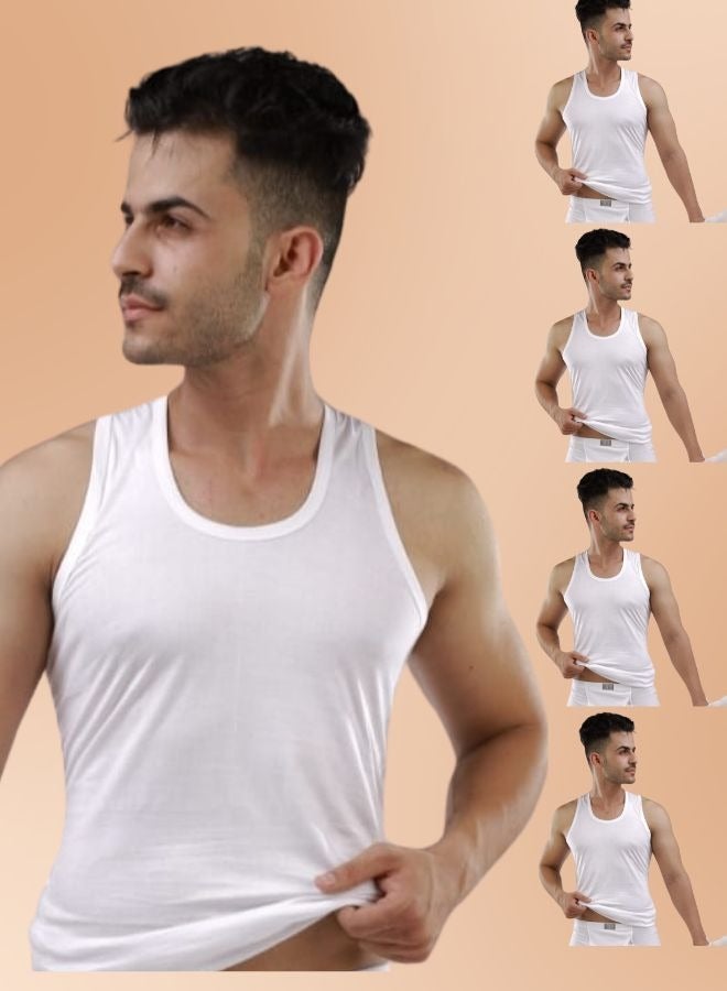 BRIDA Brando Men's Cotton Sleeveless Vest – Slim Fit, Breathable & Easy-Tuck | Multipack  5   Combo - Majestic  - Image 1