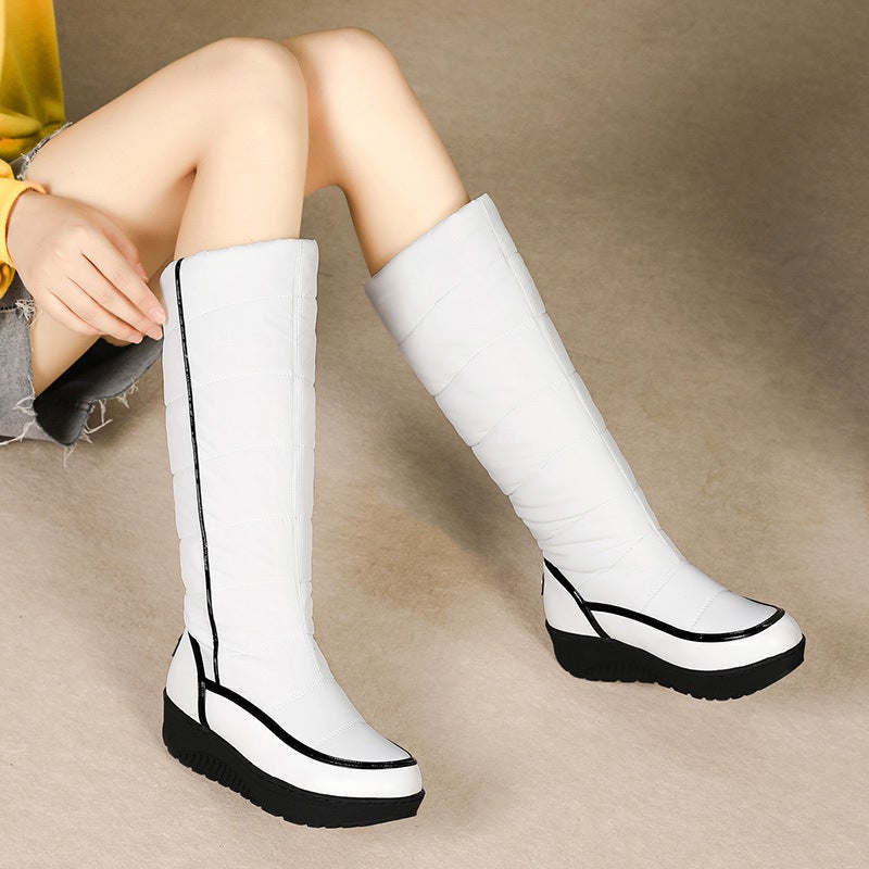 Winter New Long Thick Plush Snow Boots For Women, Northeastern Inner Mongolia Cold-Resistant Down Boots, Thick-Soled Non-Slip Large Cotton Shoes - Image 4