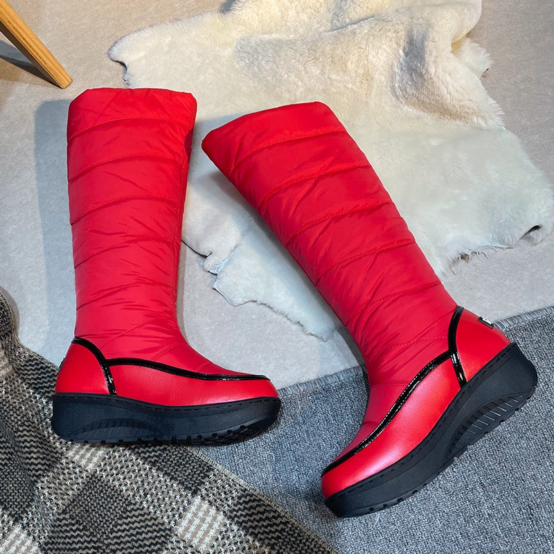 Winter New Long Thick Plush Snow Boots For Women, Northeastern Inner Mongolia Cold-Resistant Down Boots, Thick-Soled Non-Slip Large Cotton Shoes - Image 1